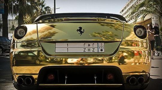 Ferrari 599 GTB banhada a ouro que circula na arábia saudita 5 Ferrari 599 GTB banhada a ouro que circula na arábia saudita 5