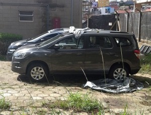 Nova Chevrolet Spin Minivan de 5 e 7 lugares 2012 frota pronta para lançamento flagrada em patio da GM